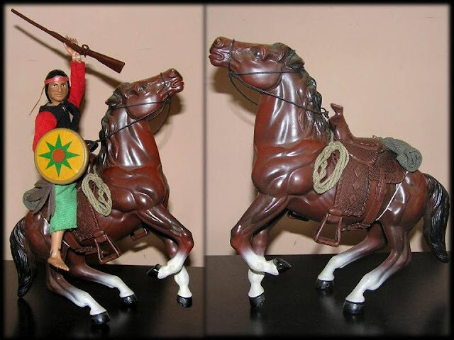 CABALLO PARA MEGO, BIG JIM, ACTION-MAN...TOTALMENTE EQUIPADO.