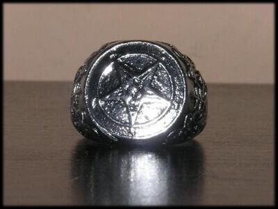 Anillo satánico. Pentagrama Baphomet