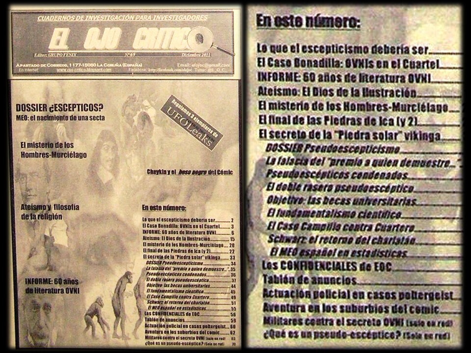 El Ojo Crítico, nº 69. Especial pseudoescepticos. OVNI,parapsicologia,paranormal,sectas,UFO