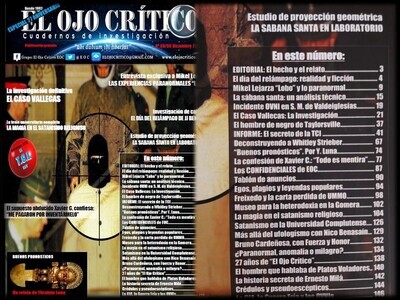 El Ojo Crítico nº 89/90. 150 páginas. Mikel Lejarza. Abducción Xavier C., Satanismo, TCI, MISTERIO.
