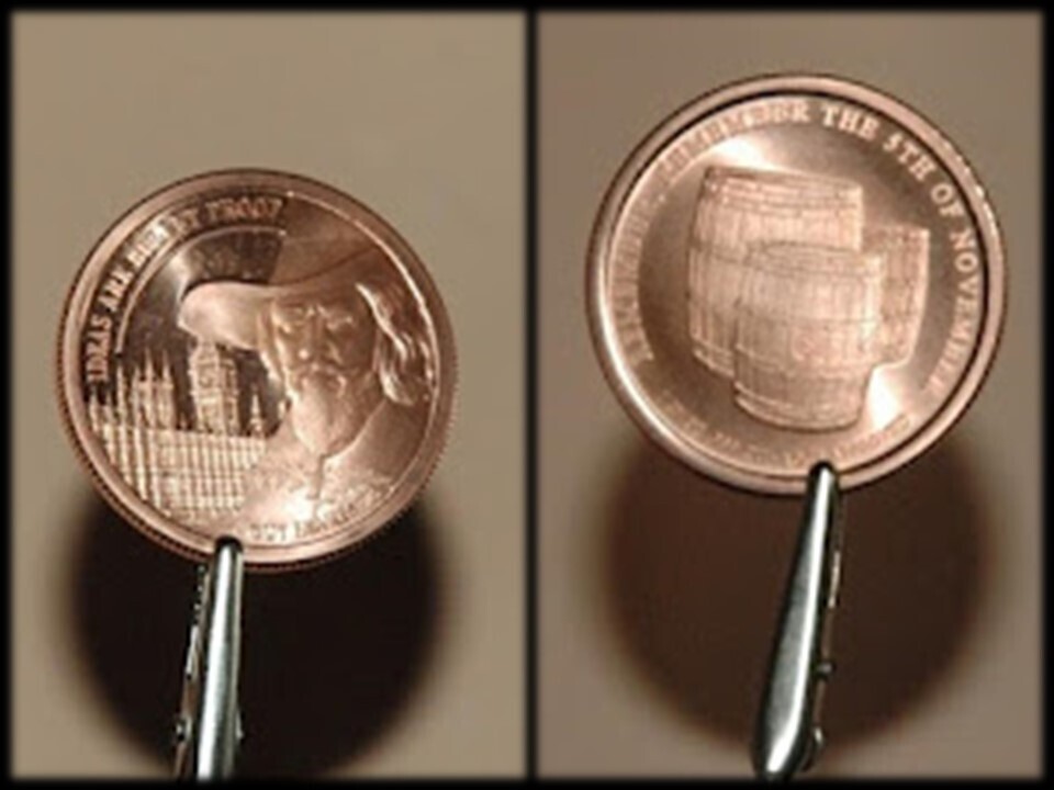 Moneda conmemorativa. Guy Fawkes. Edicion limitada.