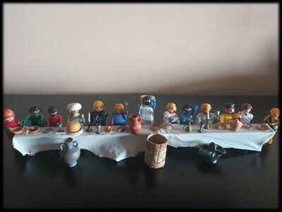 Diorama. La última cena. Apostoles y Jesuscristo. Pascua. Playmobil Airgamboy.