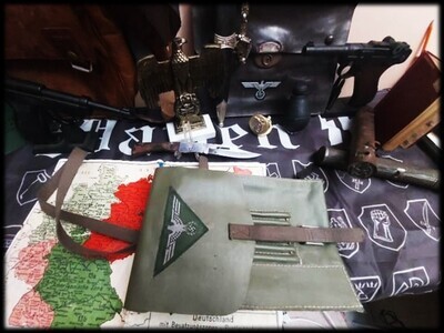 Wehrmacht Cartera Portamapas. Waffen SS. Alemán. III Reich. Hitlerismo Esotérico. WWII Nazi Misterio.