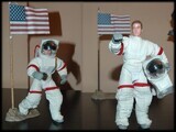 Historico. Astronauta y bandera. Neil amstrong. Apolo IX.Madelman MDE Espacio.