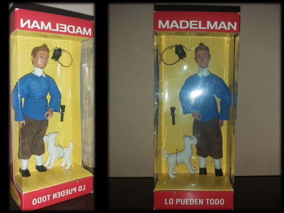 Madelman MDE. Tintín y Milú en caja. Serie heroes del comic. Misterio. Unico.