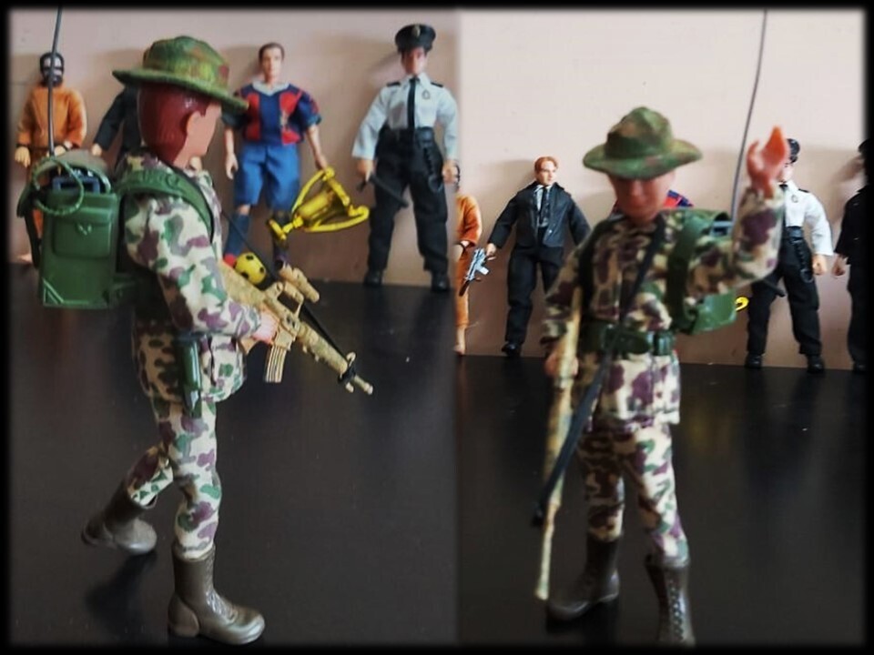 Madelman MDE. Guerra de Irak. Soldado con radio y equipación.