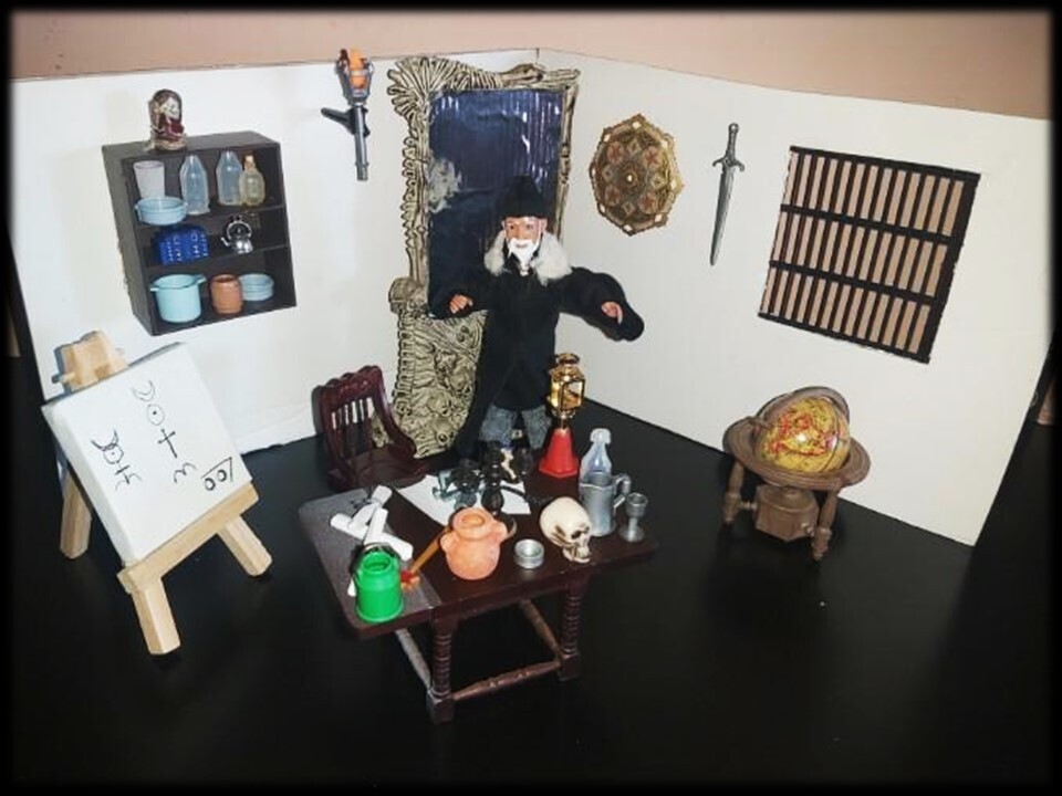 Madelman MDE. Diorama. Lote brujo, Mago, Espia John Dee, Alquimia. Misterio. Kabala. Ocultismo esoterico.