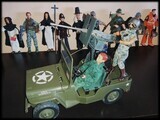 Madelman MDE. Coche Jeep Land Robert americano. Con ametralladora y dos soldados gratis. Militar. WWII. Complementos.