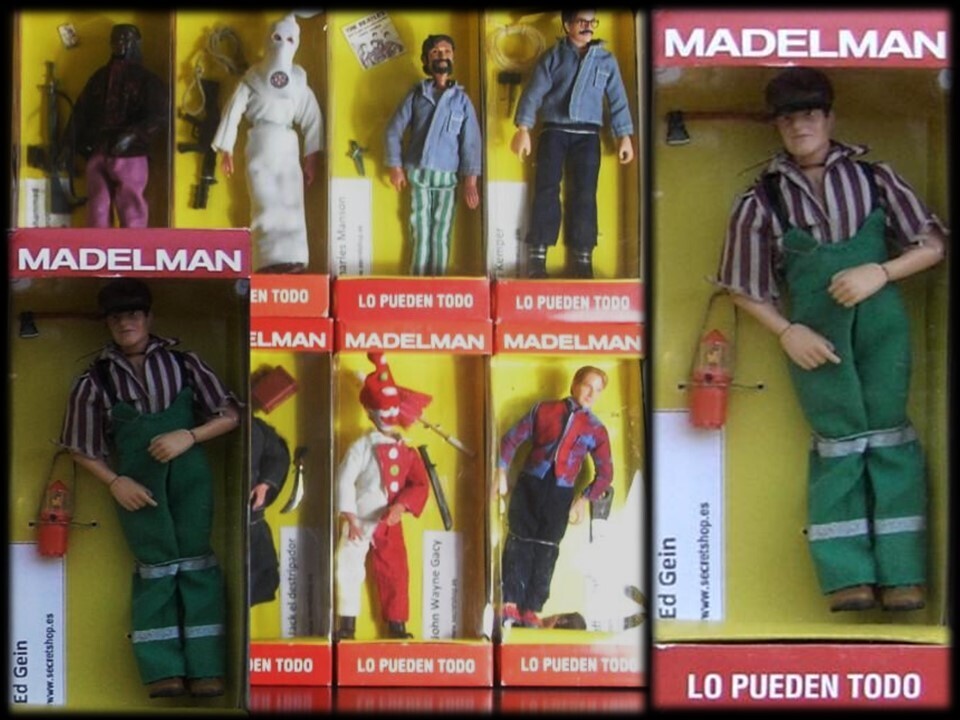 Madelman MDE. Serie Criminologia: Historia de los Asesinos en Serie. Ed Gein en caja.