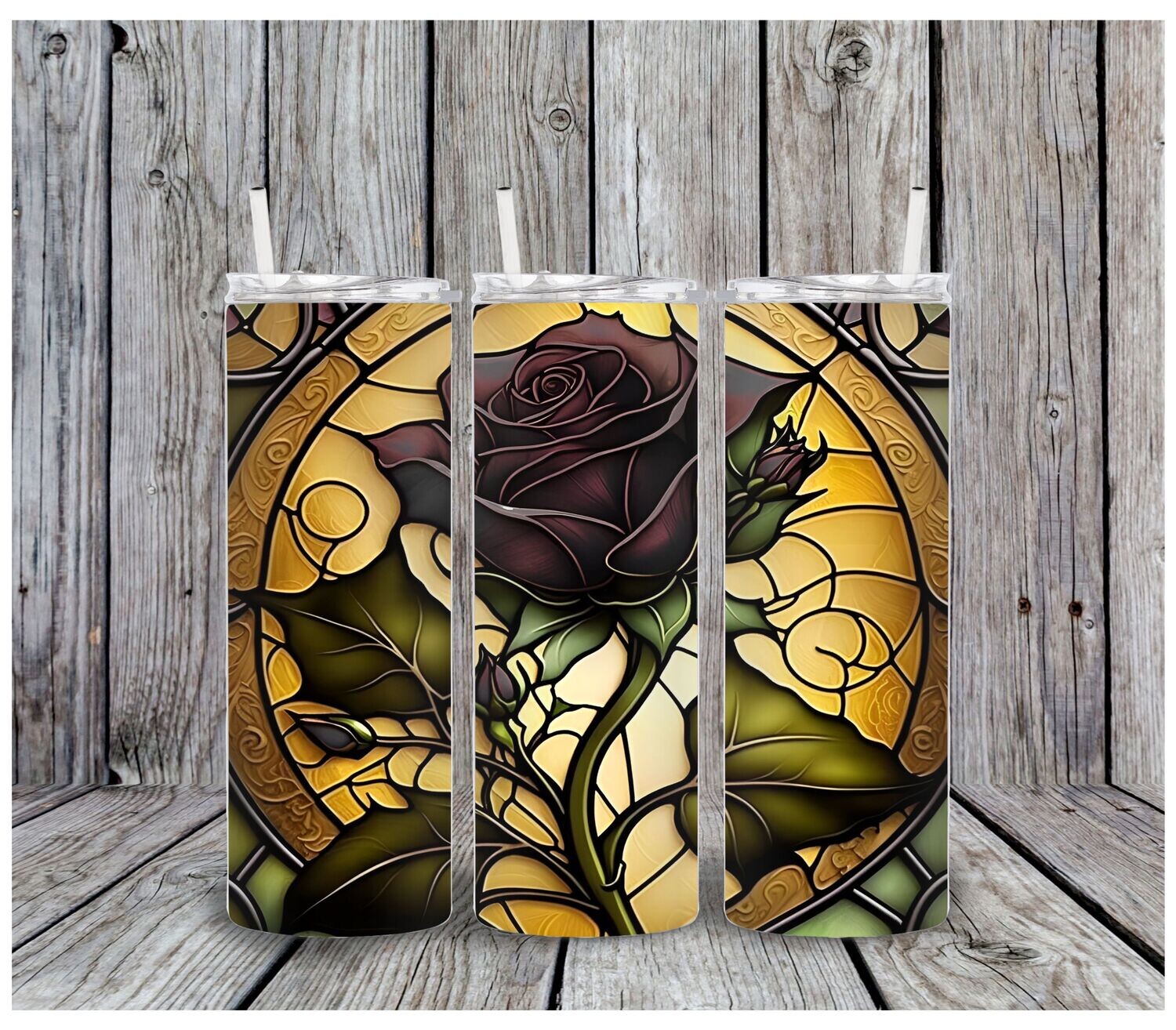 Stained Glass Purple Rose