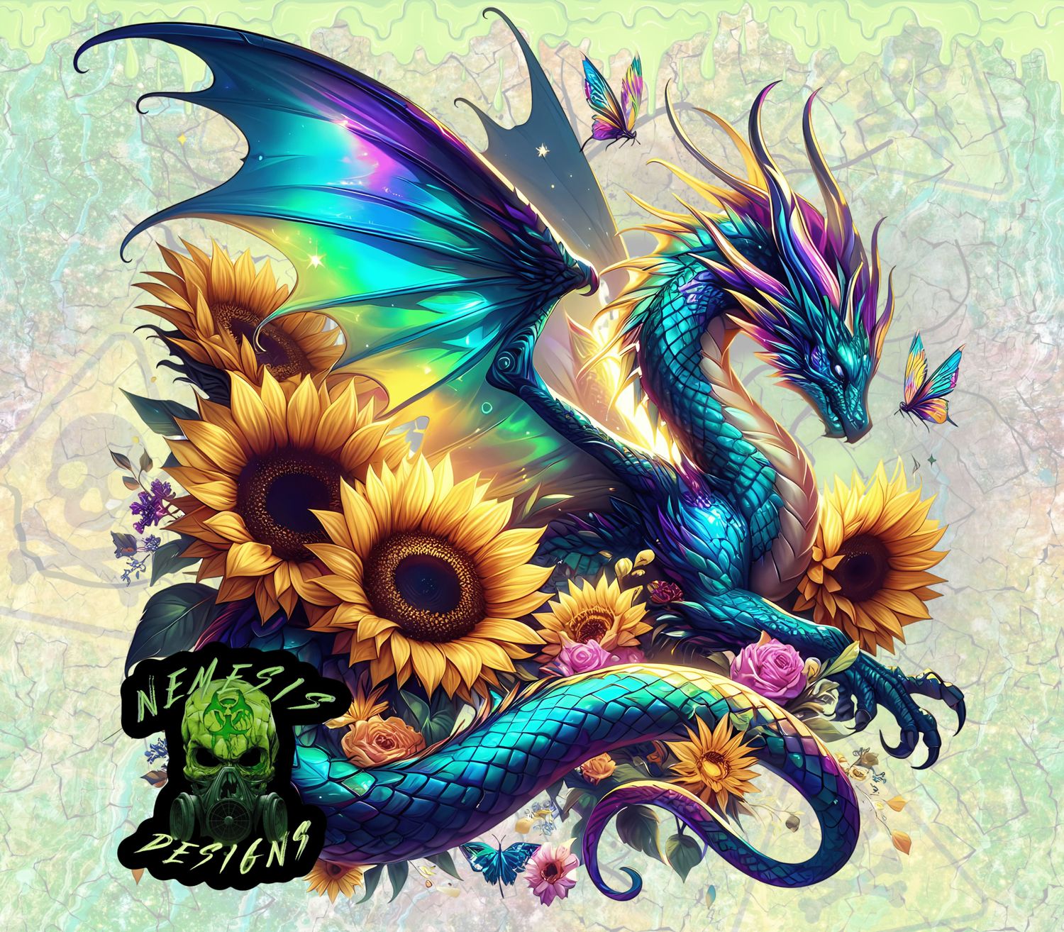 Holographic Dragon Sunflower