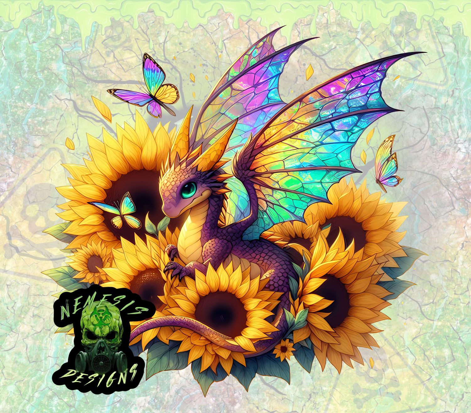 Holographic Sunflower Dragon