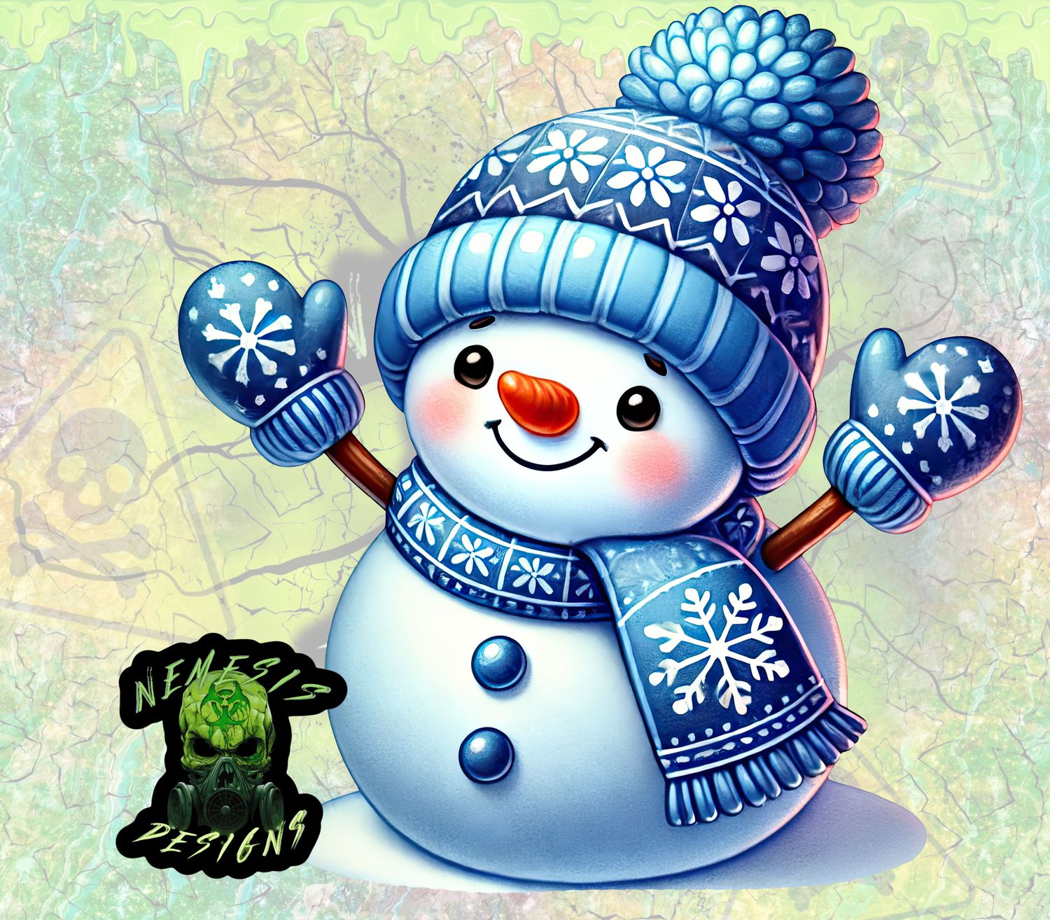 Blue Snowman 4
