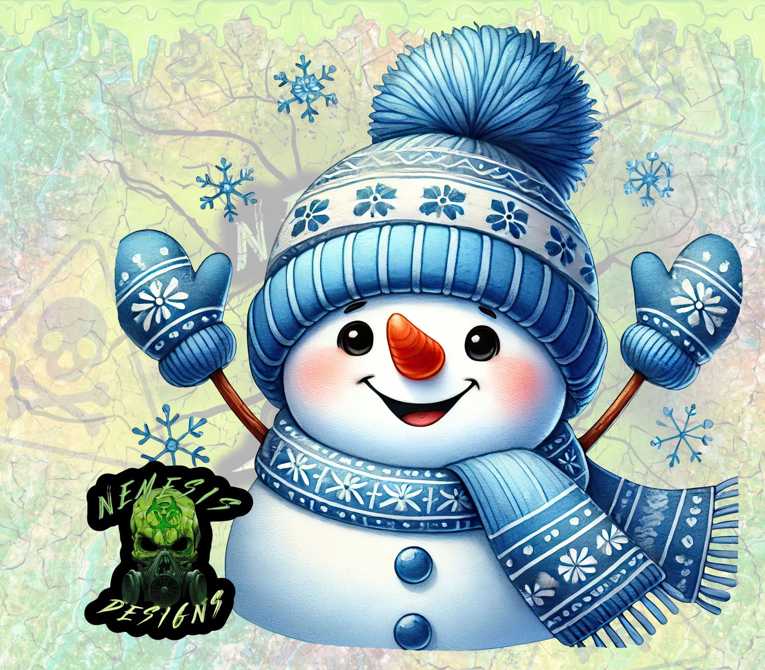 Blue Snowman 8