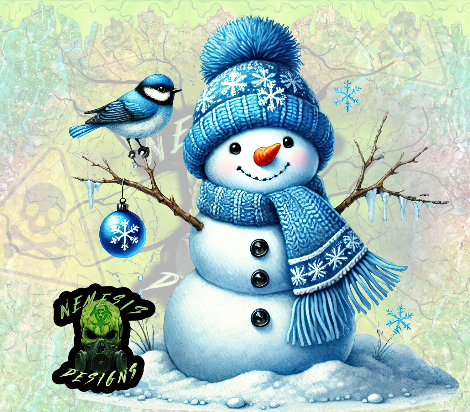 Blue Snowman 9