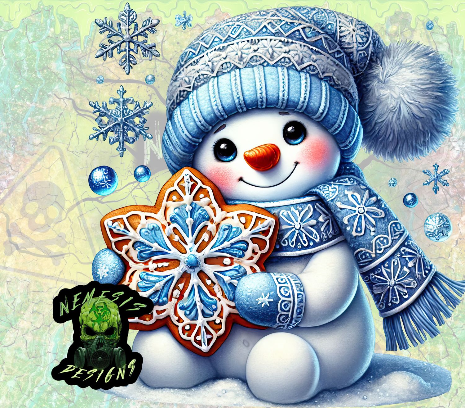 Blue Snowman 1