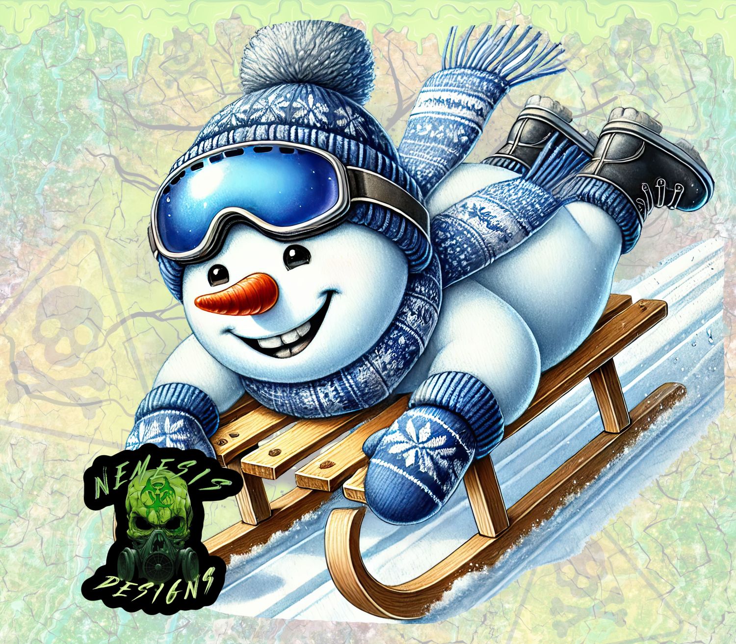 Blue Snowman 13