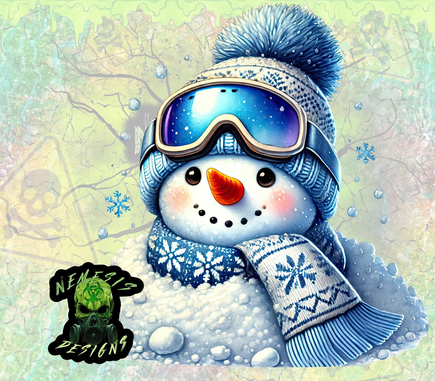 Blue Snowman 16
