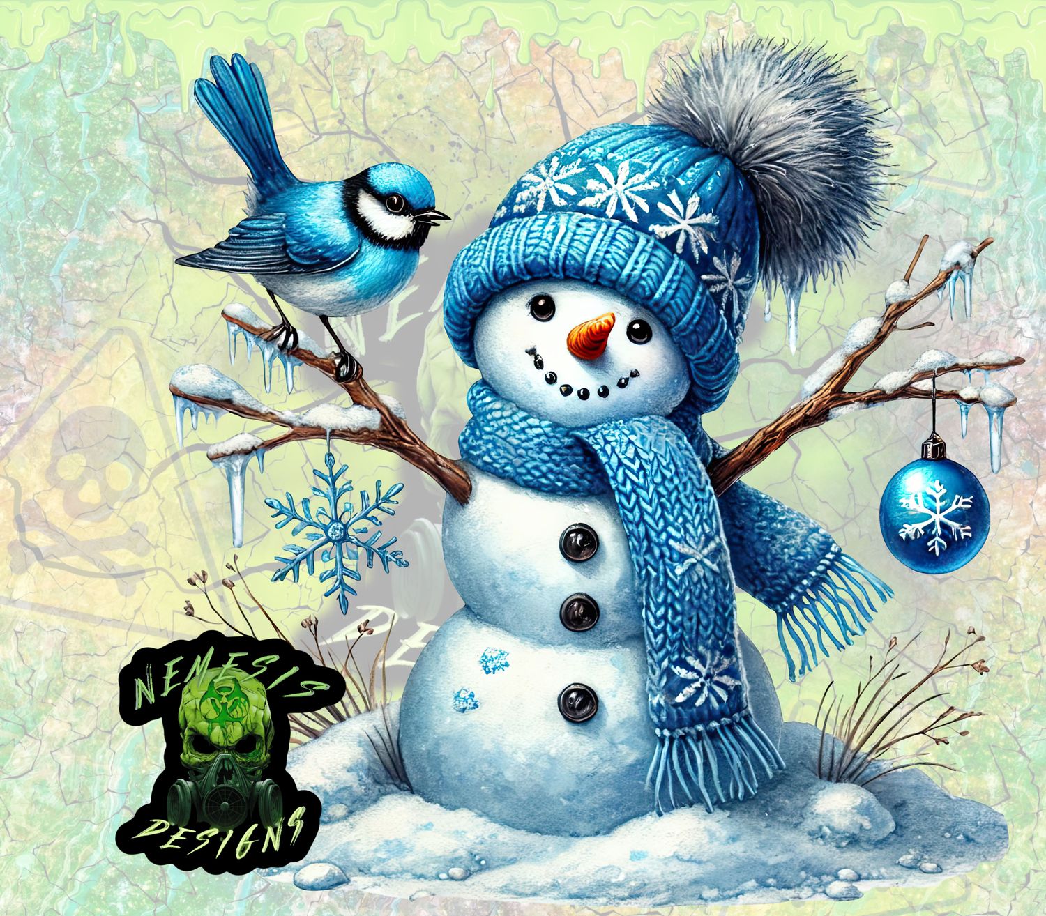 Blue Snowman 17