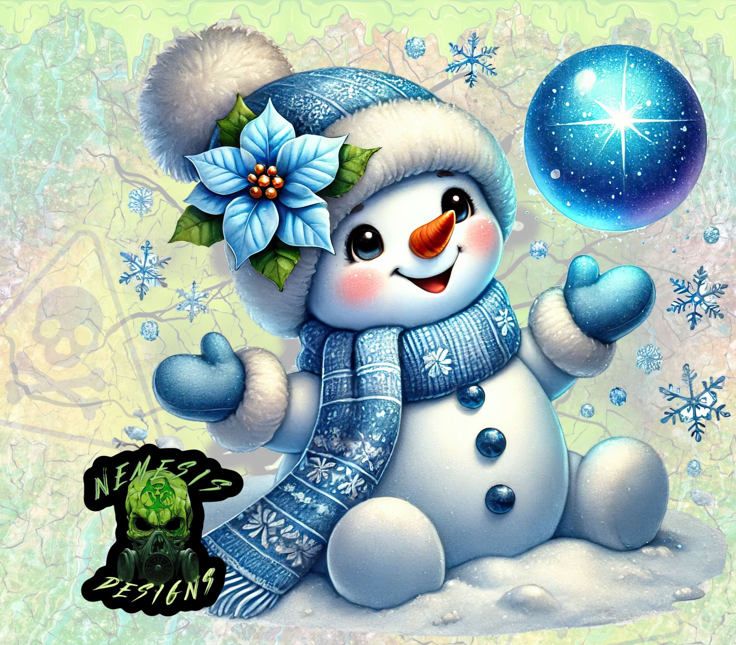Blue Snowman 19