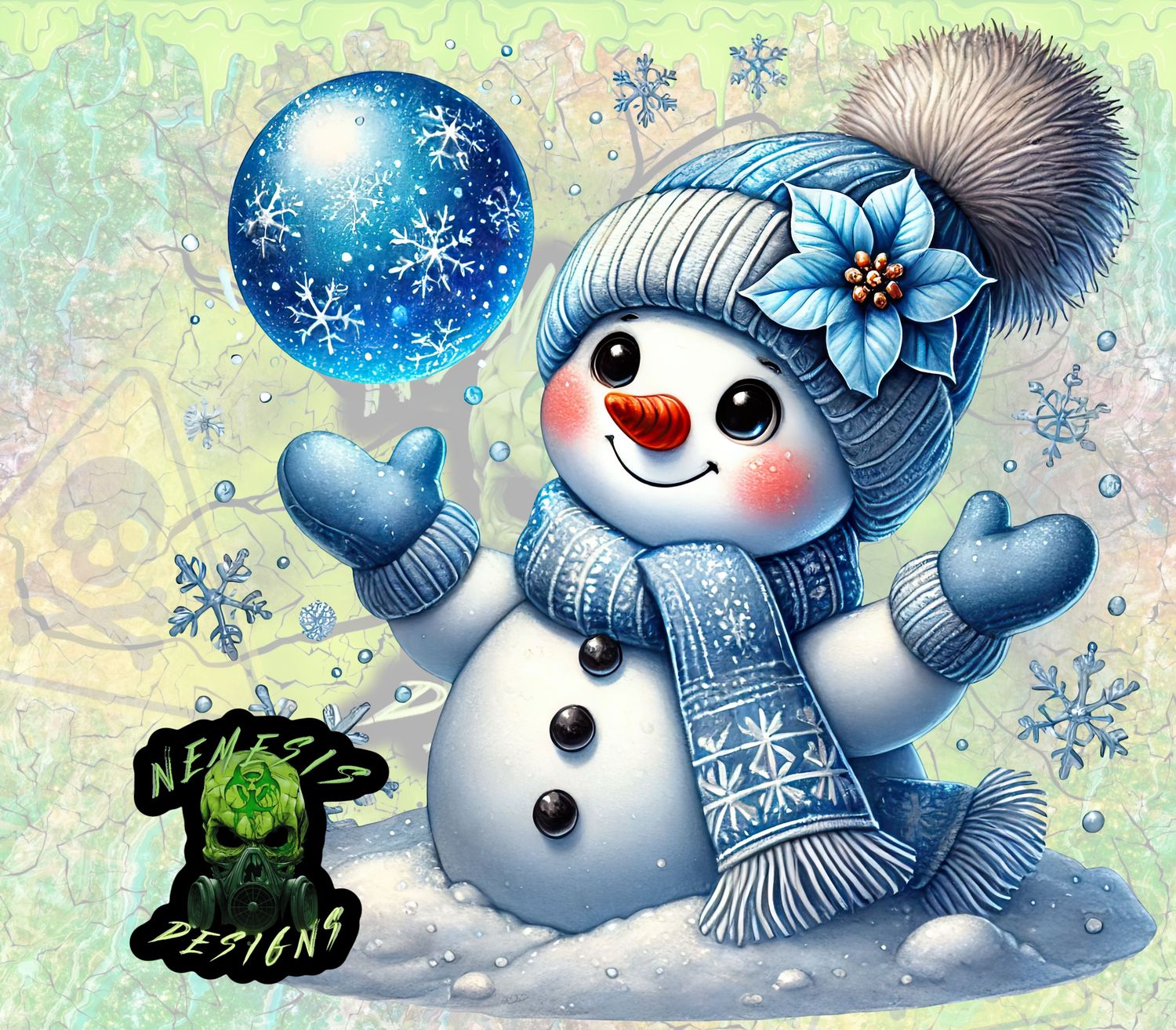 Blue Snowman 21