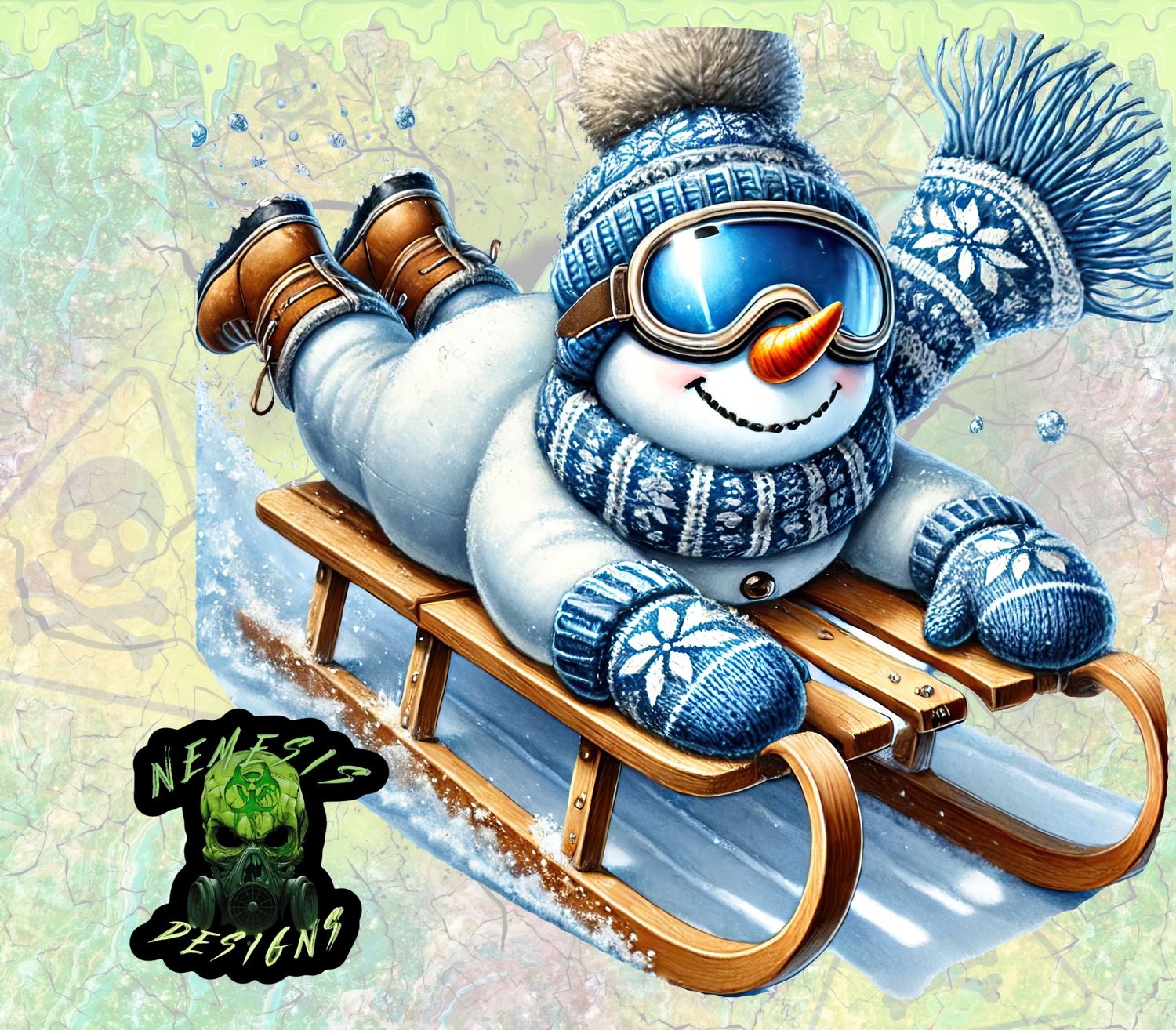 Blue Snowman 7