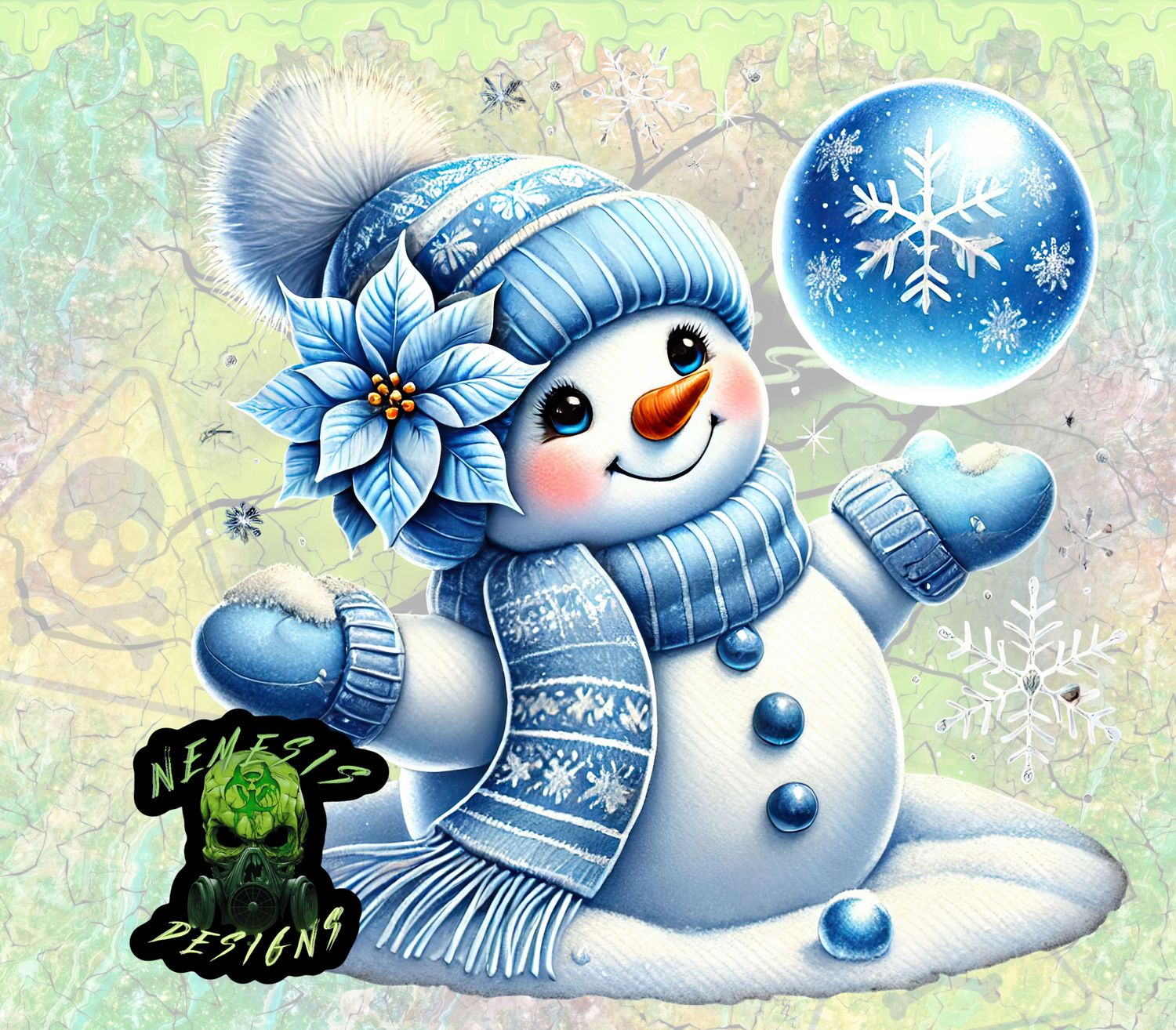 Blue Snowman 18