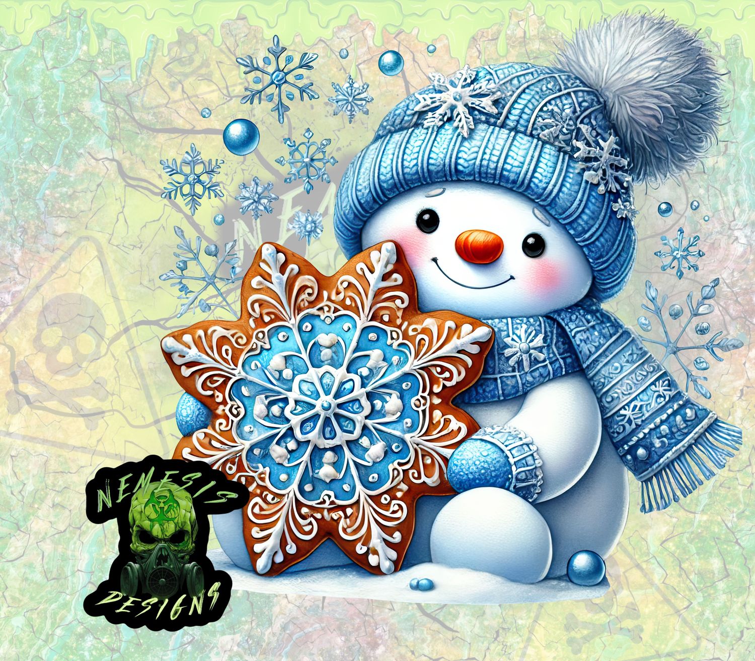 Blue Snowman 22