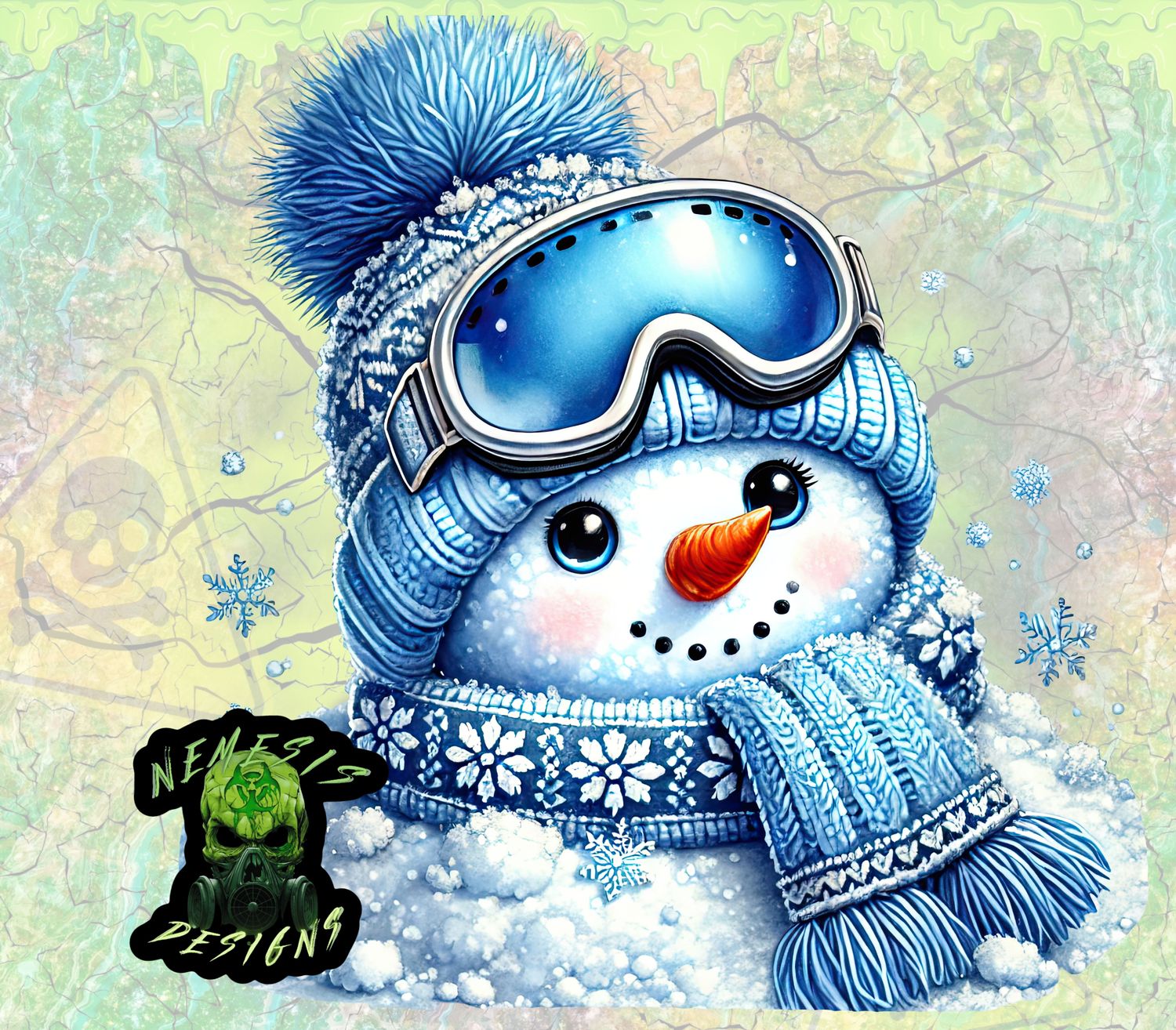 Blue Snowman 14