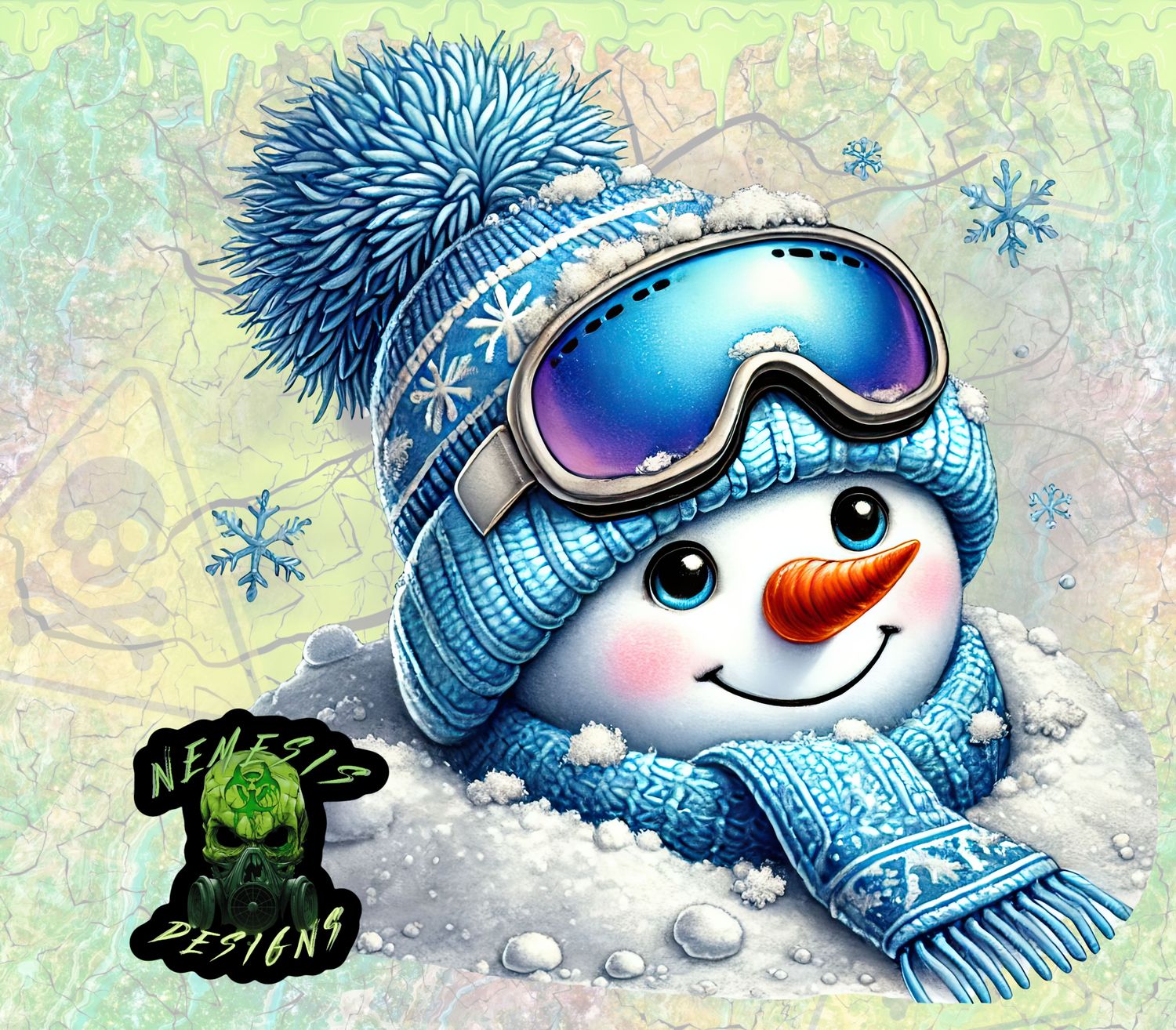 Blue Snowman 15