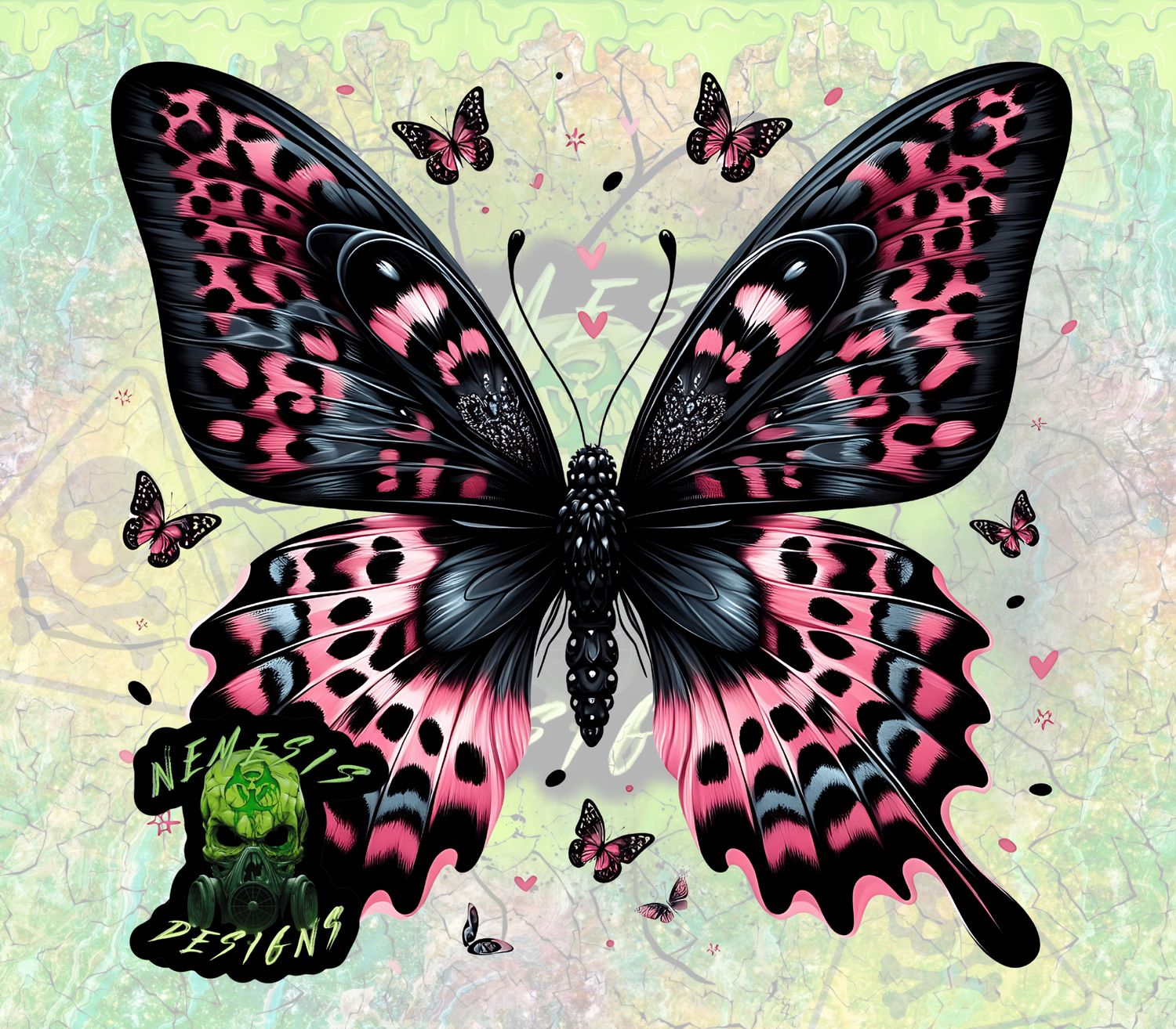 Black &amp; Pink Cheetah Butterfly