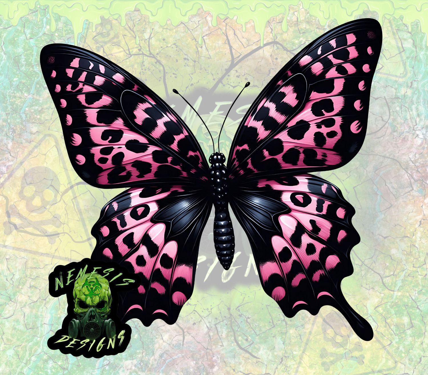 Black &amp; Pink Cheetah Butterfly 2