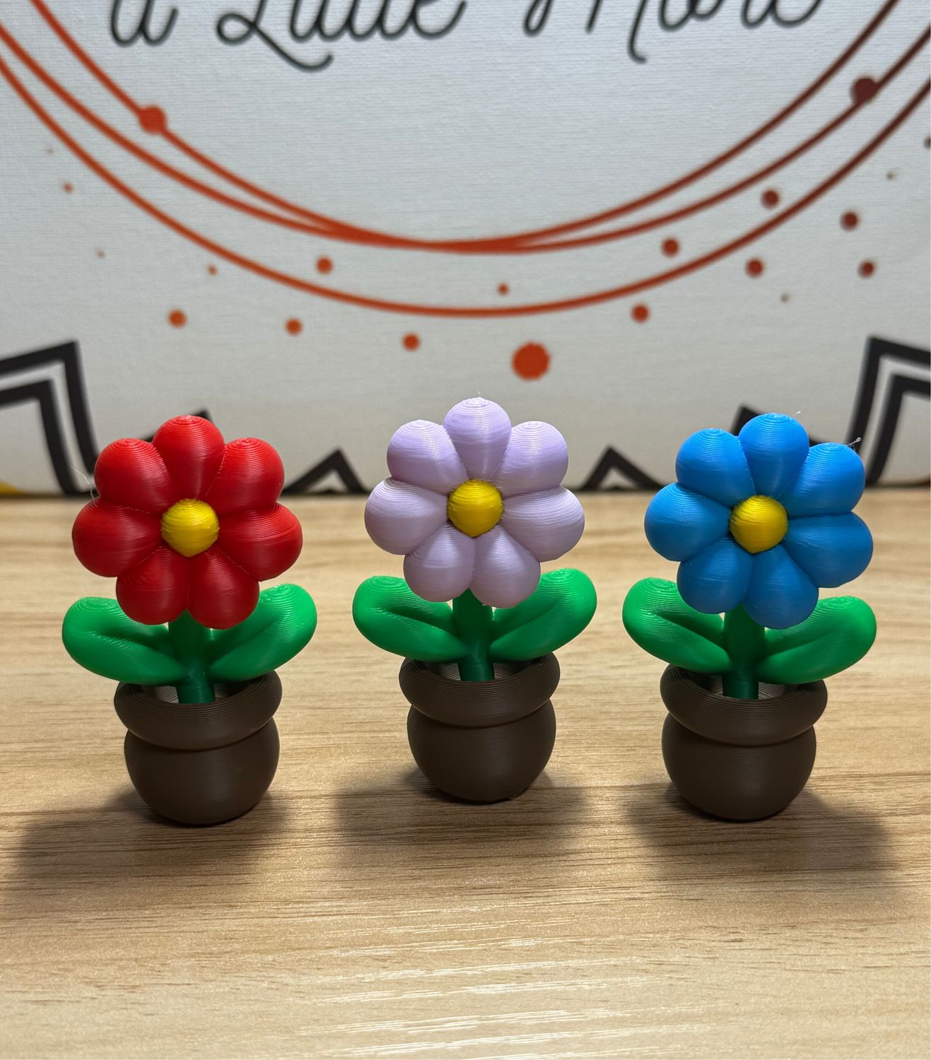 Flower Pot Red, Blue or Lavender