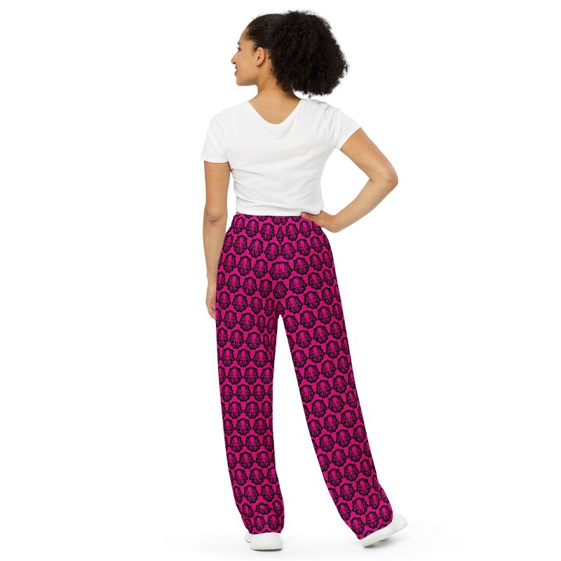 Wide-leg Berry pants logos