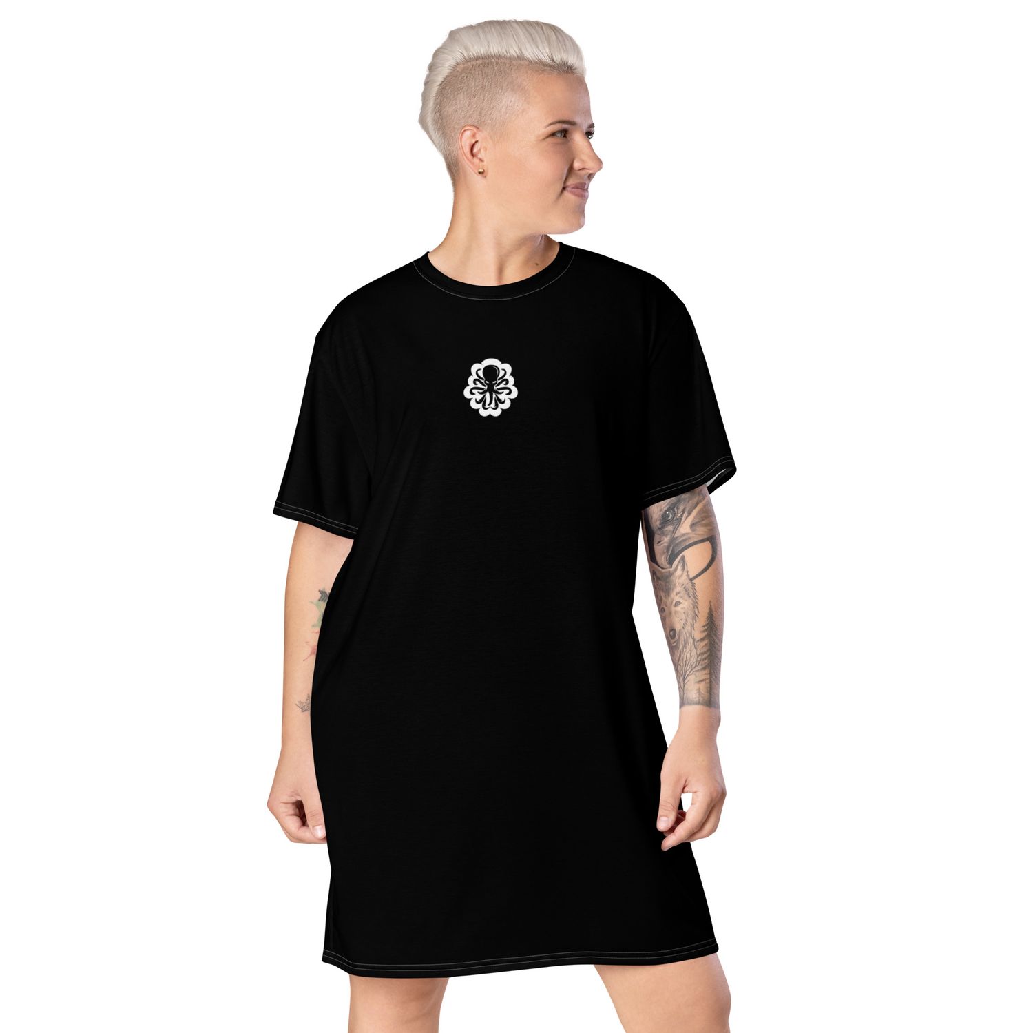T-shirt dress W Black