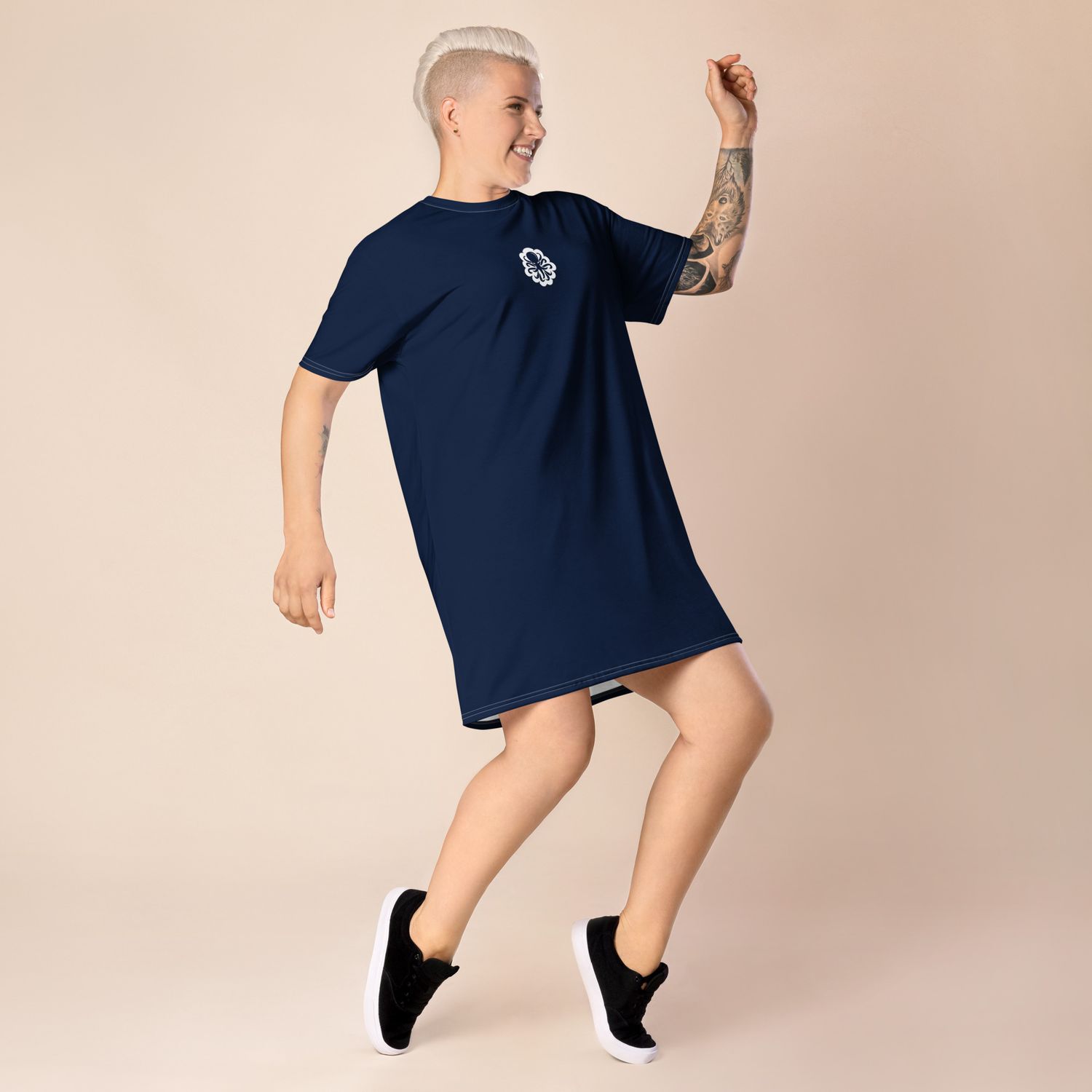 T-shirt dress W Navy