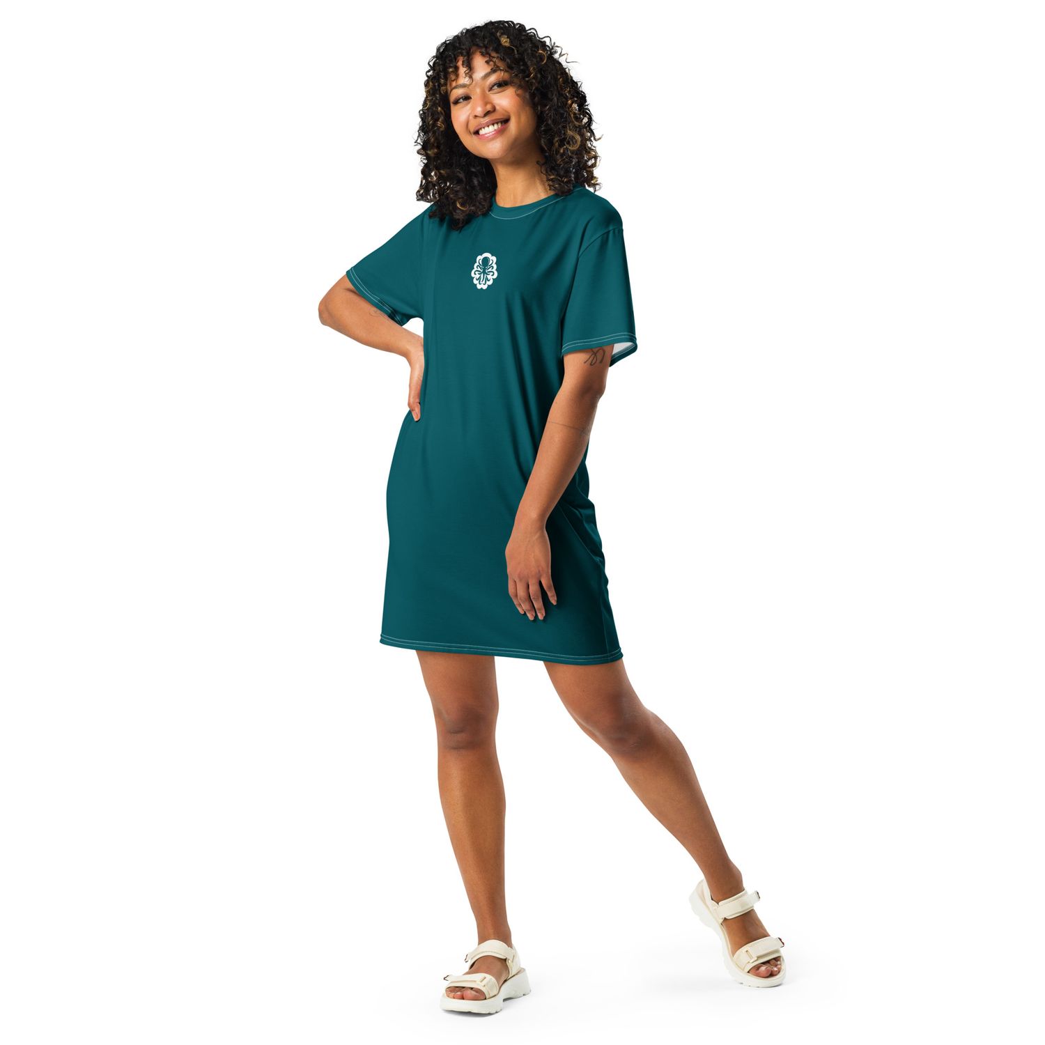 T-shirt dress Petrol