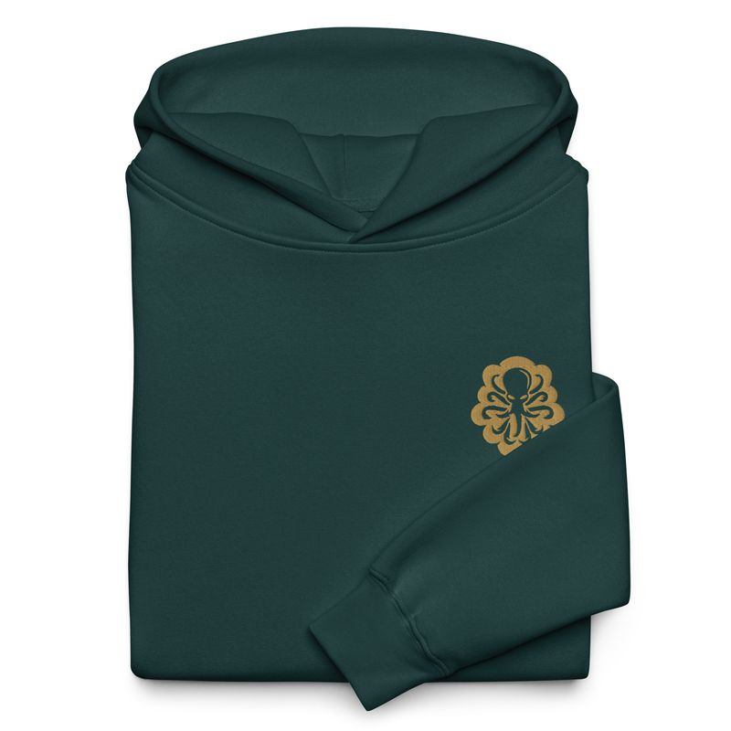 Unisex oversized hoodie Side Logo Gold