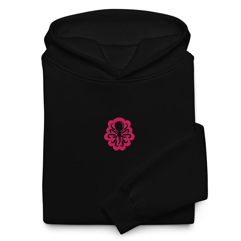 Unisex oversized hoodie central logo pink