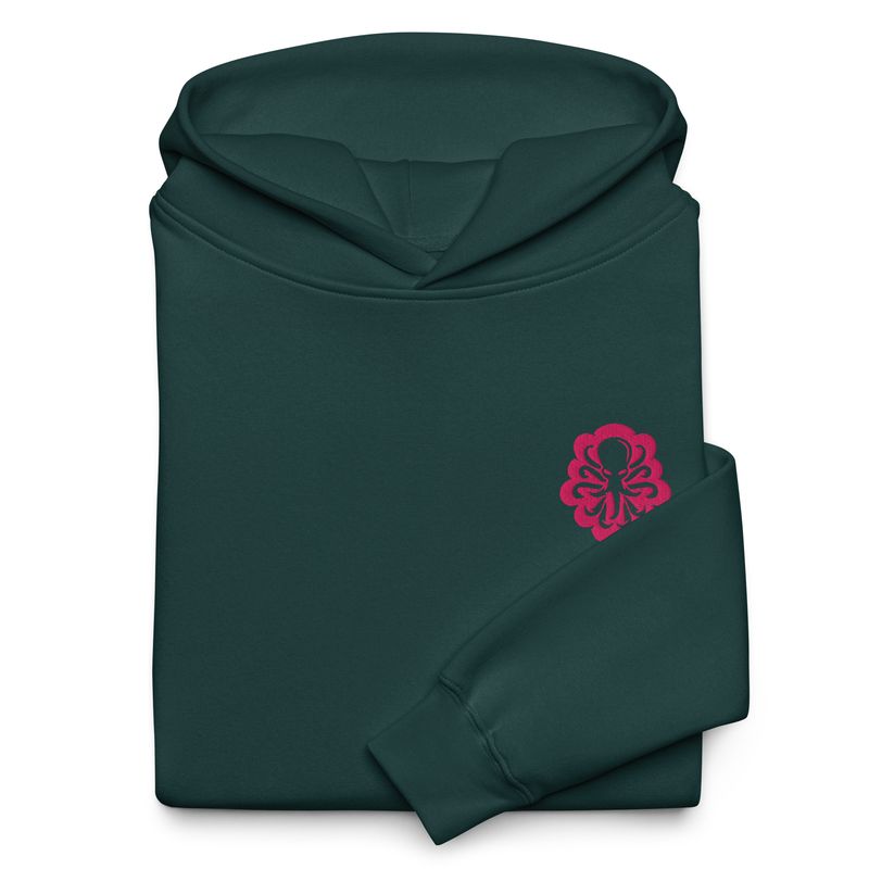 Unisex oversized hoodie side logo pink
