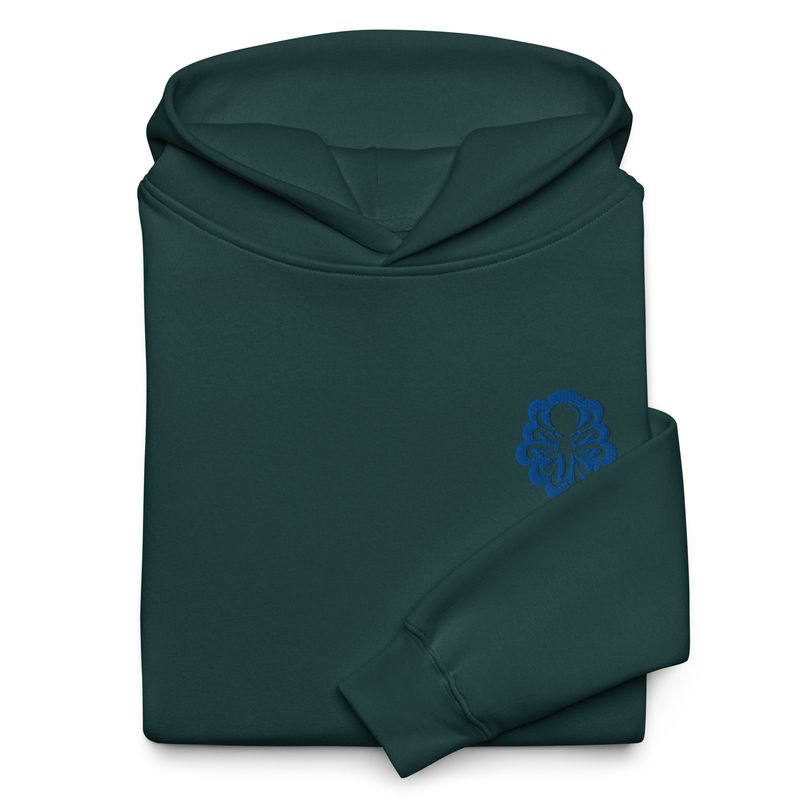 Unisex oversized hoodie Side Logo Blue