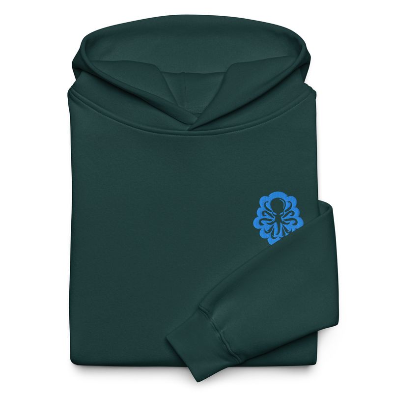 Unisex oversized hoodie Side Logo Turquoise