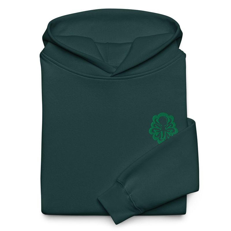 Unisex oversized hoodie Side Logo Green