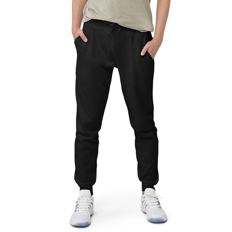 Unisex fleece sweatpants Black logo