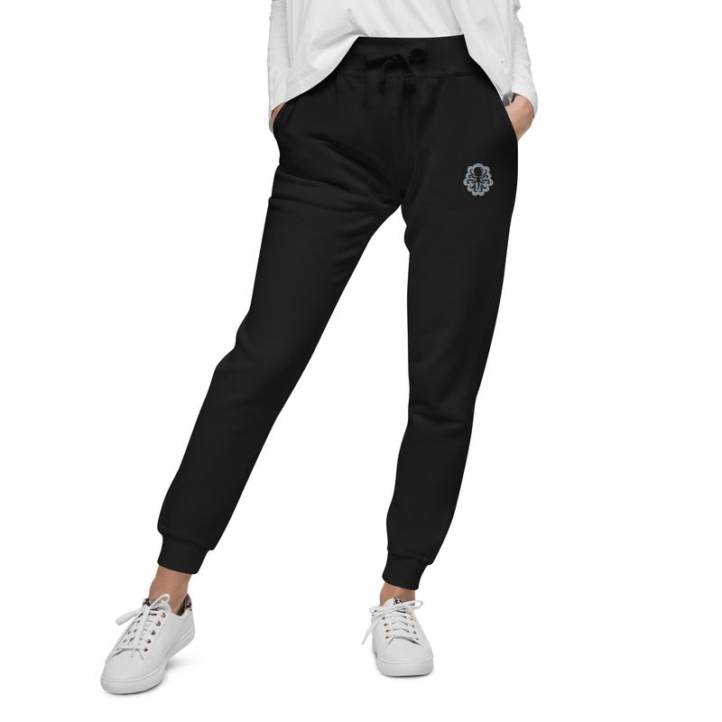 Unisex fleece sweatpants Silver logo