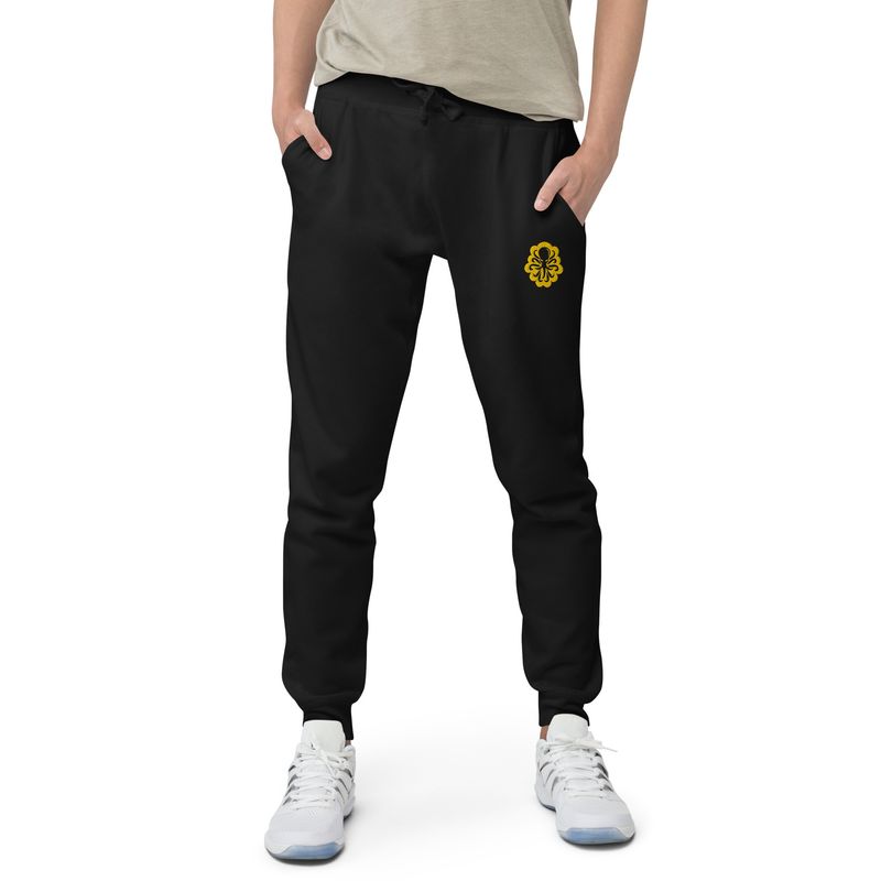 Unisex fleece sweatpants Yellow logo
