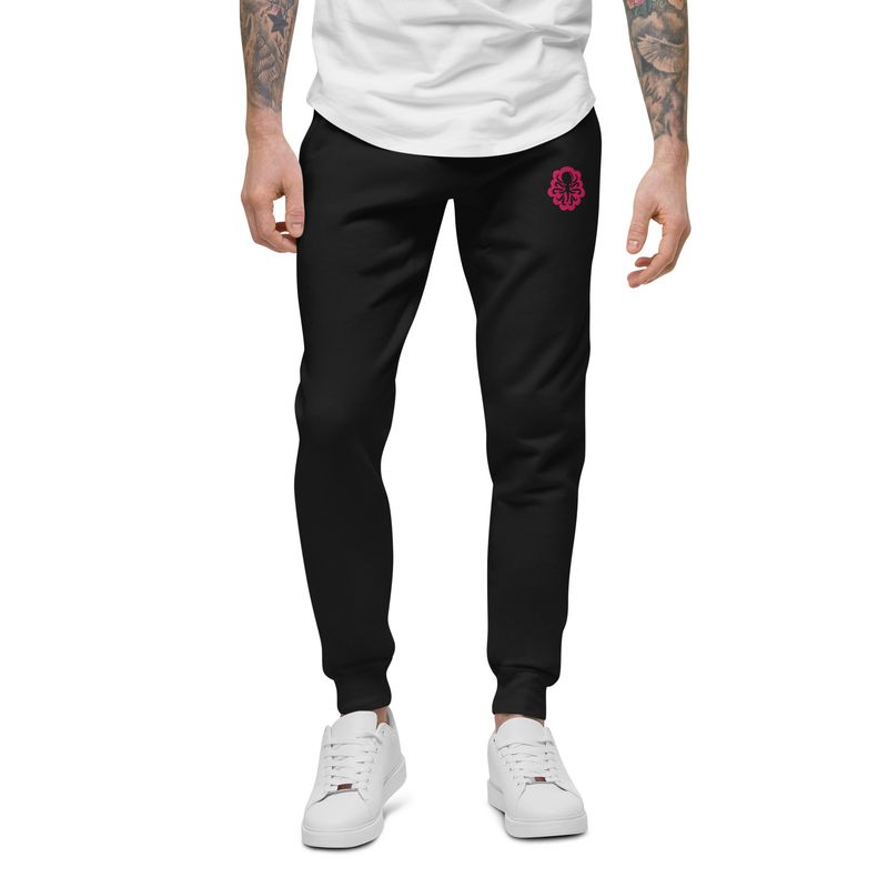Unisex fleece sweatpants Pink logo