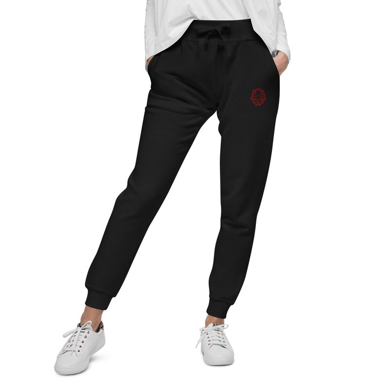 Unisex fleece sweatpants Wine logo