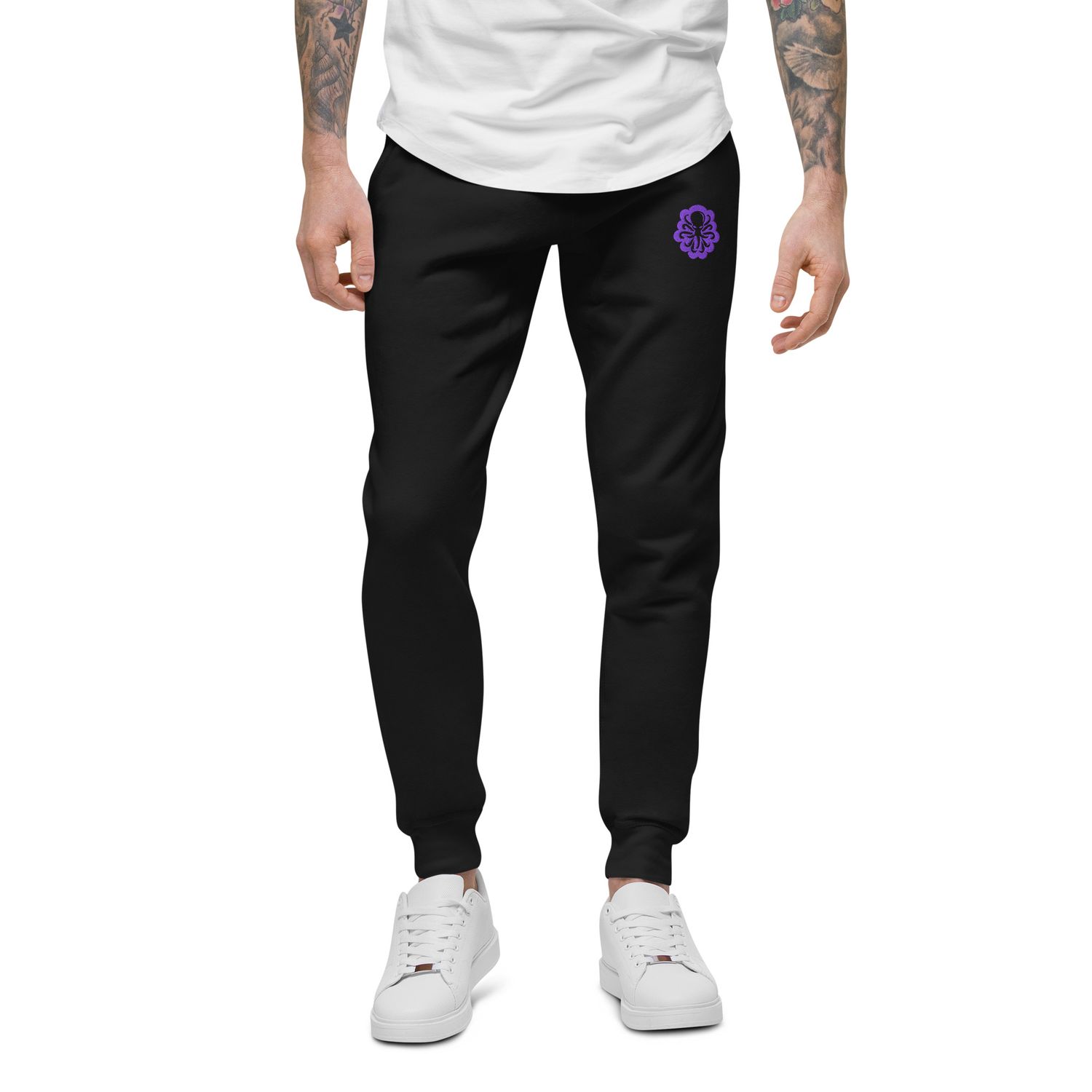 Unisex fleece sweatpants Purple logo