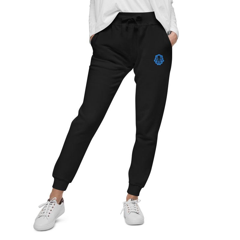Unisex fleece sweatpants Turquoise logo